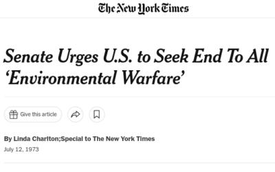 NEW YORK TIMES – Le Sénat demande la fin de toute guerre de l’environnement